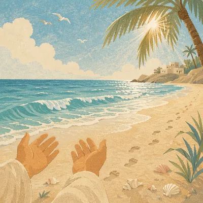 Peaceful Tropical Shoreline Morning Gratitude