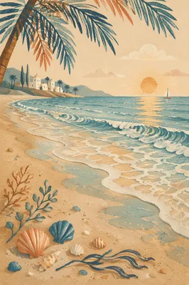 Peaceful Tropical Beach Waves at Sunrise