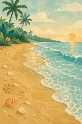 Peaceful Tropical Beach Waves at Sunrise