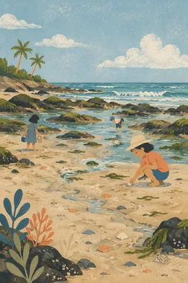 Quiet Tropical Shoreline With Turquoise Waves