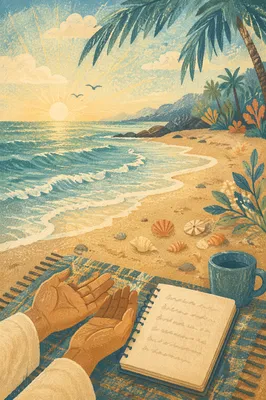 Peaceful Tropical Beach Morning Gratitude