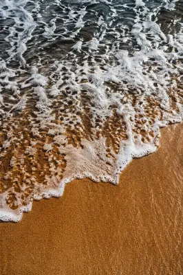 Tropical Wave Foam Over Golden Sand