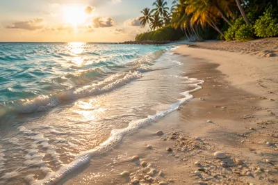 Serene Tropical Sunrise Beach Waves