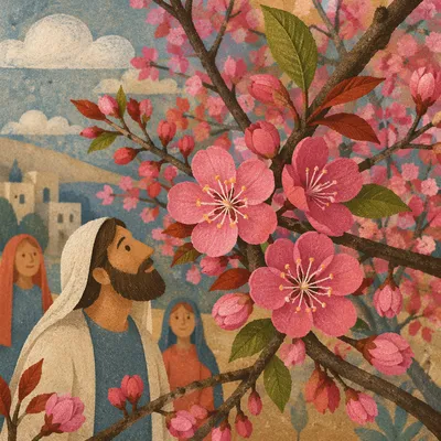 Spring Cherry Blossom Tree with Pink Petals