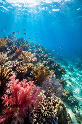 Vibrant Tropical Coral Reef With Colorful Fish