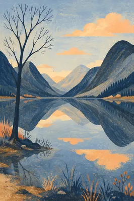 Calm Mountain Lake at Dawn