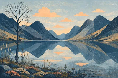 Calm Mountain Lake at Dawn