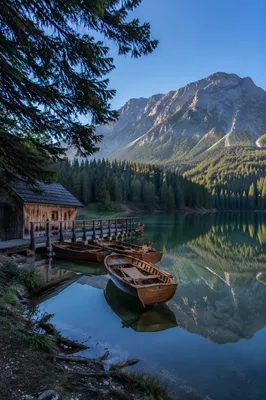 Calm Alpine Lake Morning Reflections