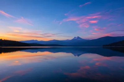 Calm Alpine Lake Morning Reflection