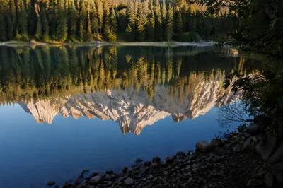 Calm Mountain Lake Morning Reflection