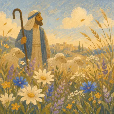 Sunlit Summer Meadow with Wildflowers