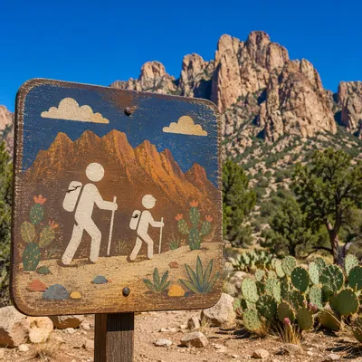 Desert Hiking Trail With Mountain Range