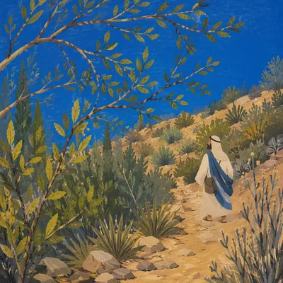 Sunlit Desert Foothill Hiking Trail