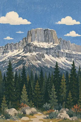 Peaceful Mountain Trail Beneath Limestone Peaks