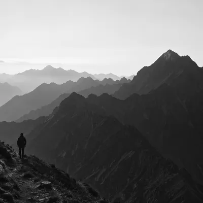 Panoramic Mountain Range Overlook at Dawn