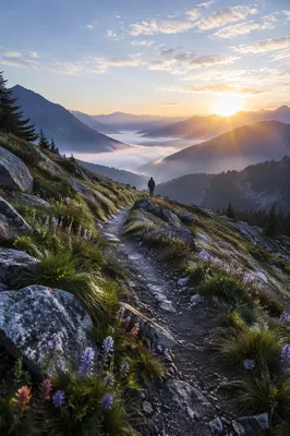Peaceful Sunrise Hiking Trail in Blue Mountains