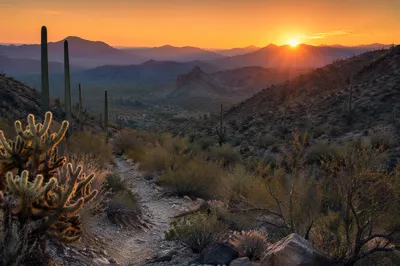 Sunrise Desert Mountain Hiking Overlook