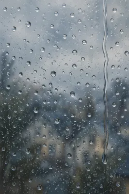 Rain Droplets on Window with Soft Blur
