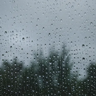 Rain Droplets on Blurred Window Glass