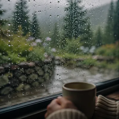 Rain Droplets on Window in Quiet Reflection