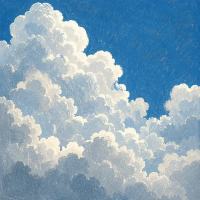 Dramatic Cumulus Clouds in Deep Blue Sky