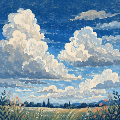 Dramatic Blue Sky After the Storm