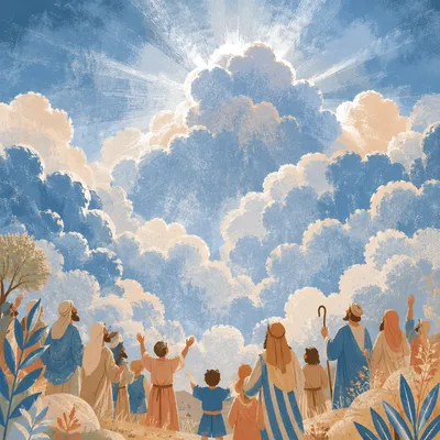 Dramatic Blue Sky With Radiant Clouds