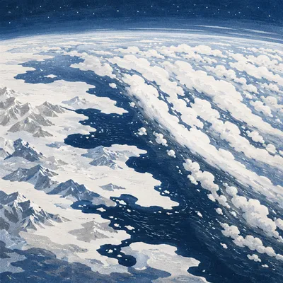 Dramatic Arctic Coastline with Sweeping Clouds