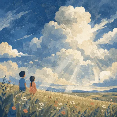 Dramatic Blue Sky Over Hopeful Meadow