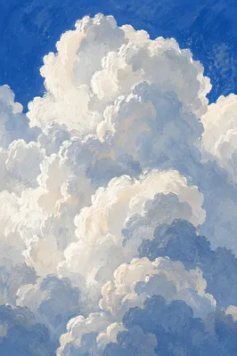 Dramatic Blue Sky With Towering Clouds