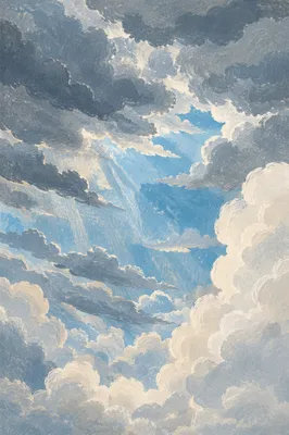 Dramatic Blue Sky with Layered Clouds