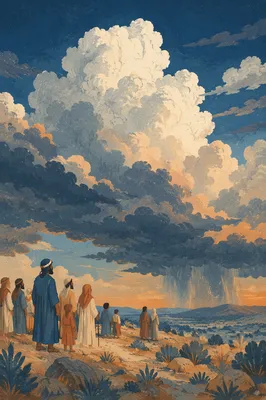 Dramatic Blue Sky with Towering Clouds