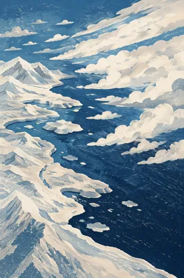 Dramatic Arctic Coastline Under Sweeping Clouds