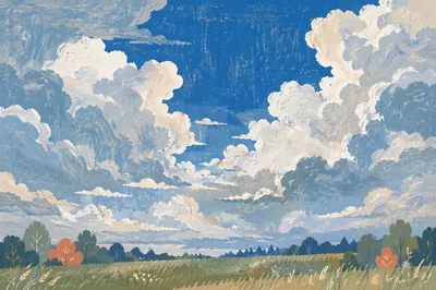 Dramatic Blue Sky After Summer Storm