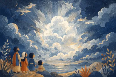 Dramatic Blue White Clouds Over Creation