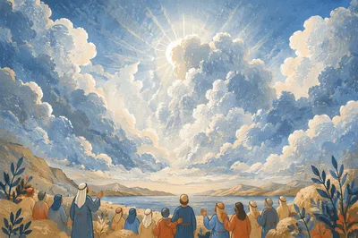 Dramatic Blue Sky with Radiant Clouds