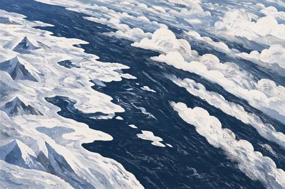 Dramatic Arctic Clouds Over Frozen Coastline
