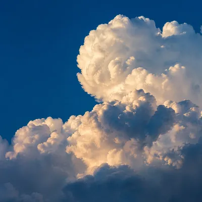 Dramatic Cumulus Clouds in Deep Blue Sky