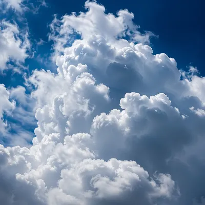 Dramatic Blue Sky With Towering Clouds
