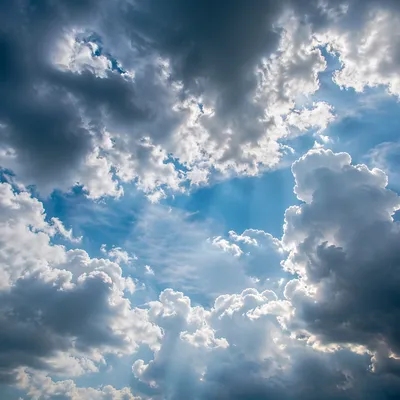 Dramatic Blue Sky with Layered Clouds