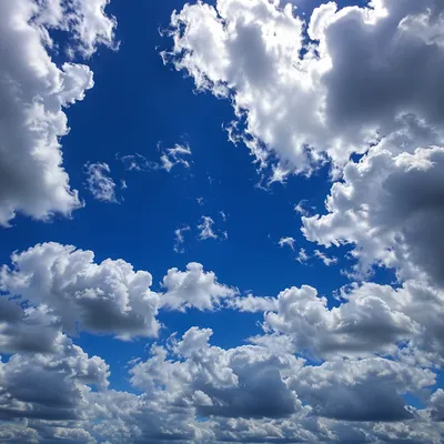 Dramatic Cumulus Clouds in Cobalt Sky