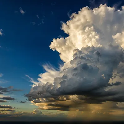 Dramatic Blue Sky Cumulus Cloudscape