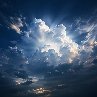 Dramatic Blue White Storm Clouds