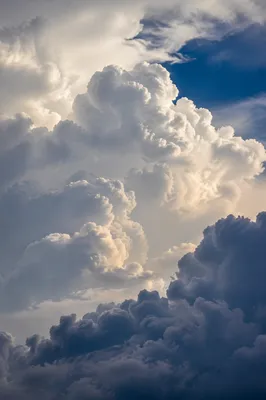 Dramatic Blue Sky With Towering Storm Clouds