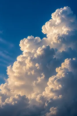Dramatic Cumulus Clouds in Deep Blue Sky
