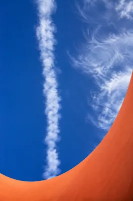 Dramatic Blue Sky with Terracotta Crescent