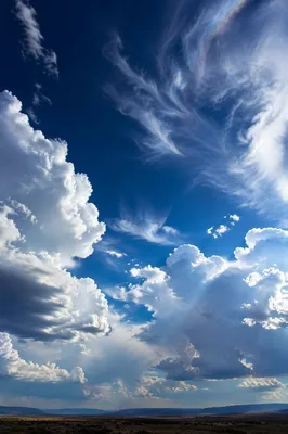 Dramatic Blue Sky with Towering Clouds