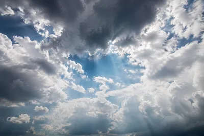 Dramatic Blue Sky with Layered Clouds