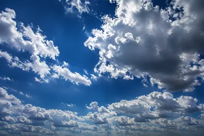Dramatic Cumulus Clouds in Cobalt Sky