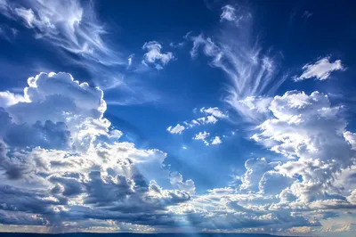 Dramatic Cobalt Sky With Towering Clouds